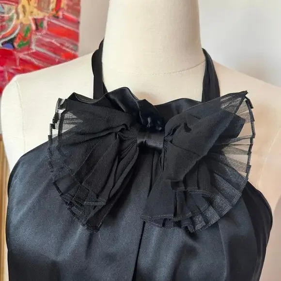 betsey johnson black silk turtleneck - Picture 2 of 3